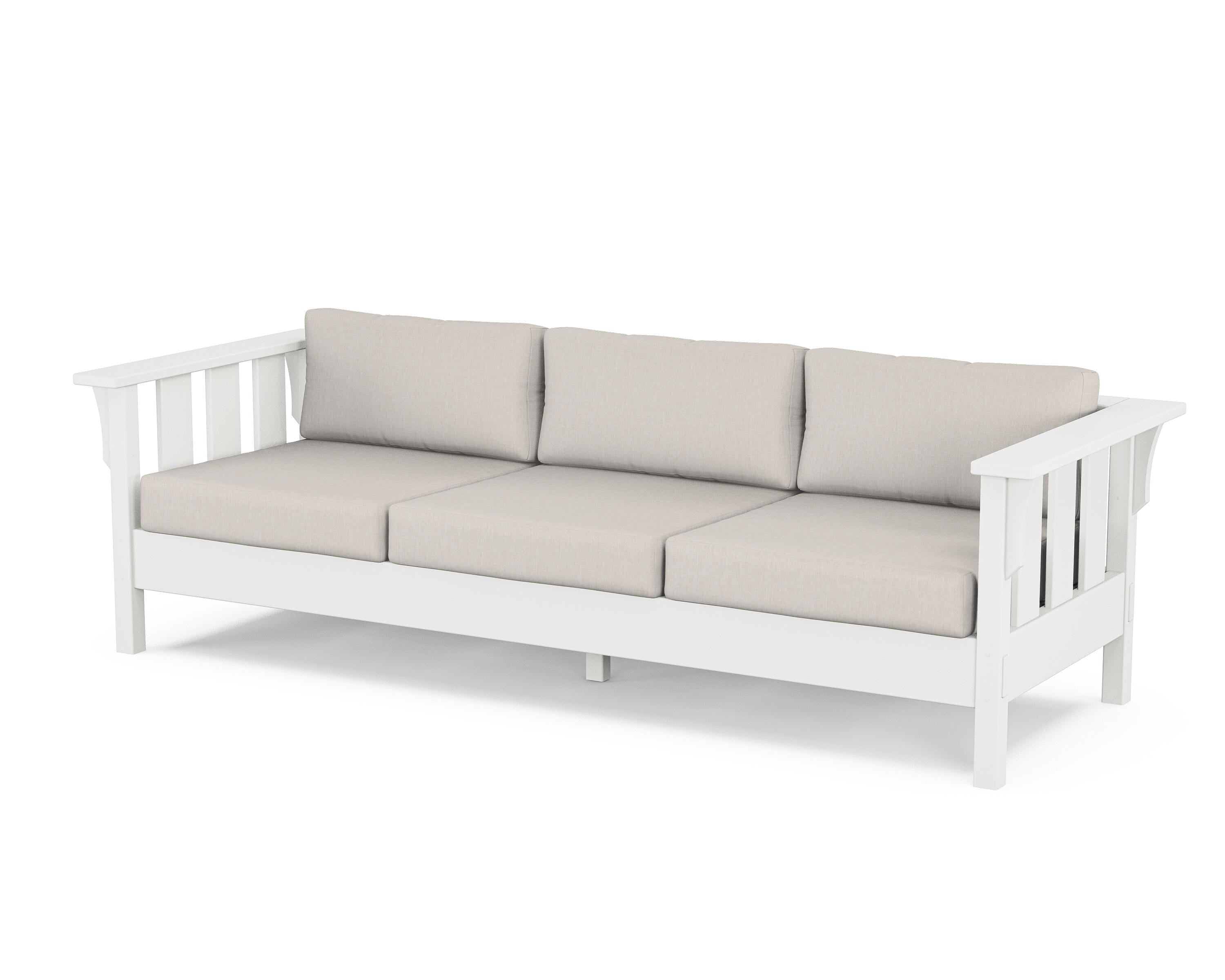 Martha Stewart by POLYWOOD® Acadia Deep Seating Sofa in White / Cast Ash