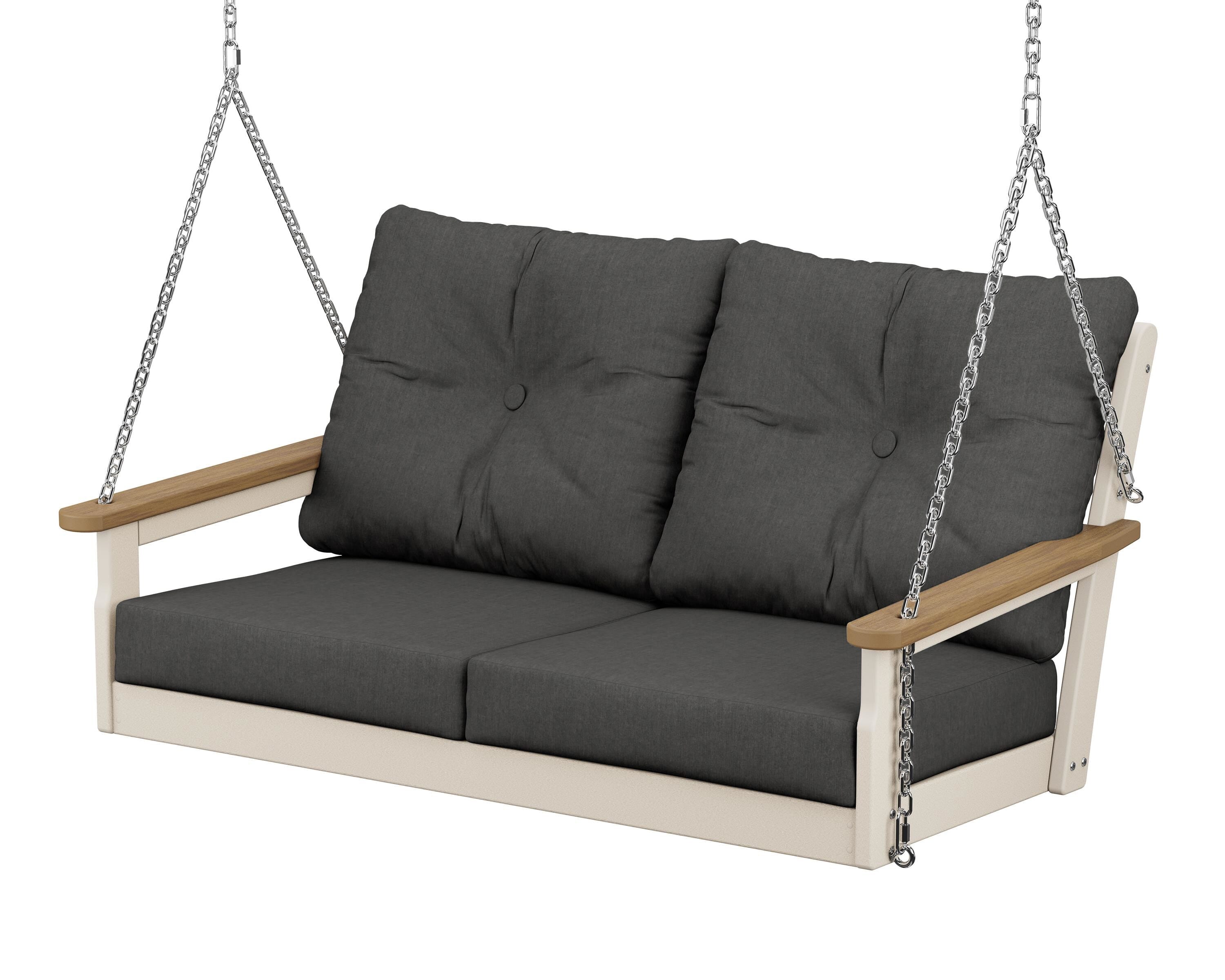 POLYWOOD® Vineyard Deep Seating Swing in Sand / Natural / Spectrum Carbon
