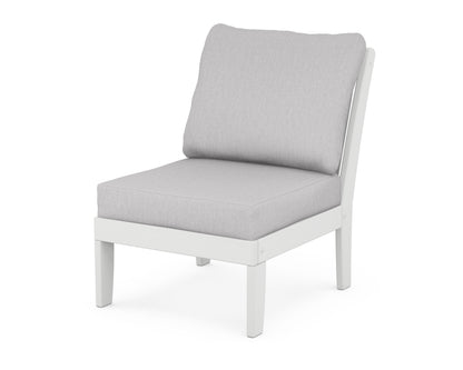 POLYWOOD® Braxton Modular Armless Chair in White / Granite