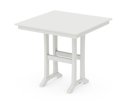 POLYWOOD® Farmhouse Trestle 37" Counter Table in White