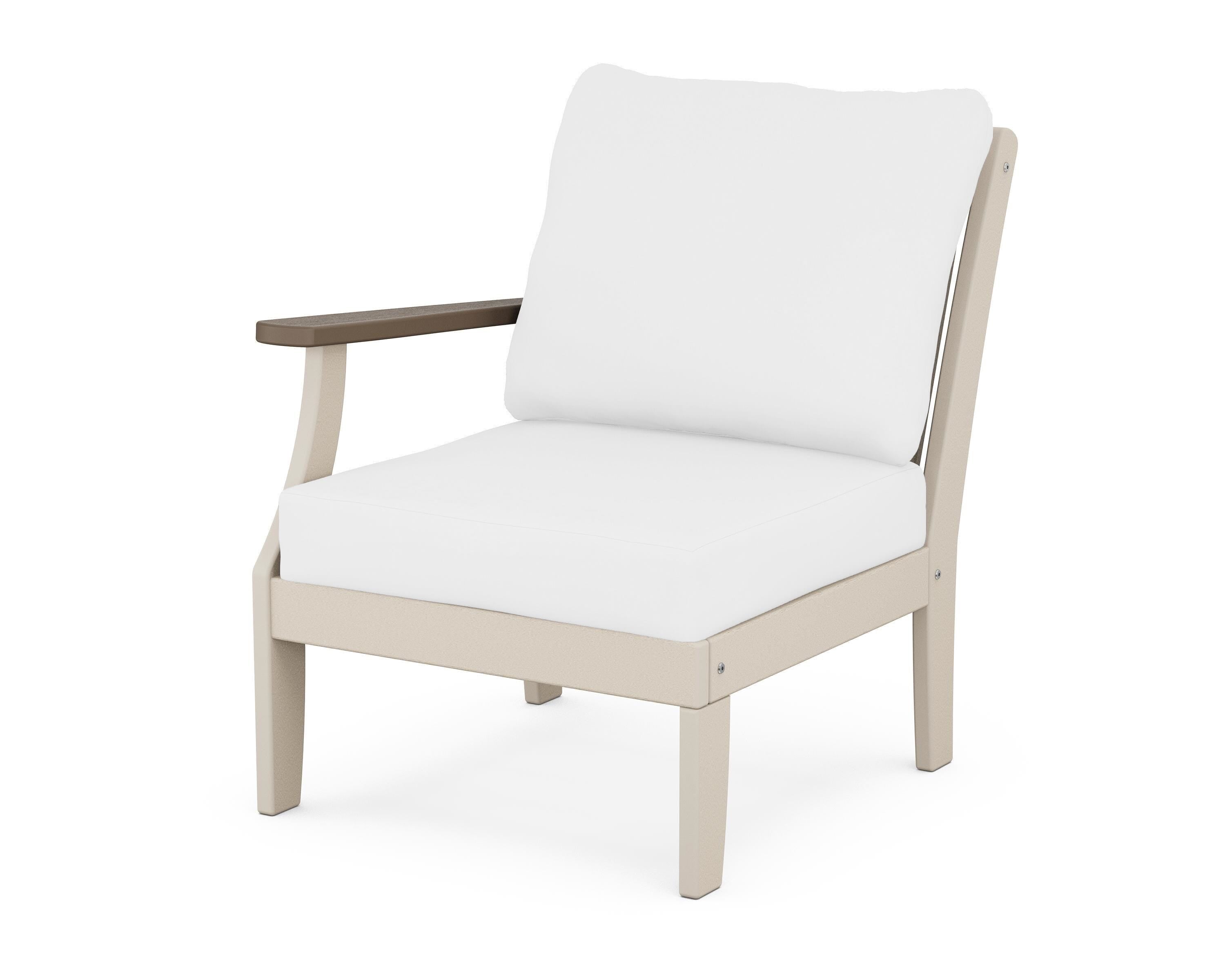 POLYWOOD® Braxton Modular Left Arm Chair in Sand / Kona / Natural