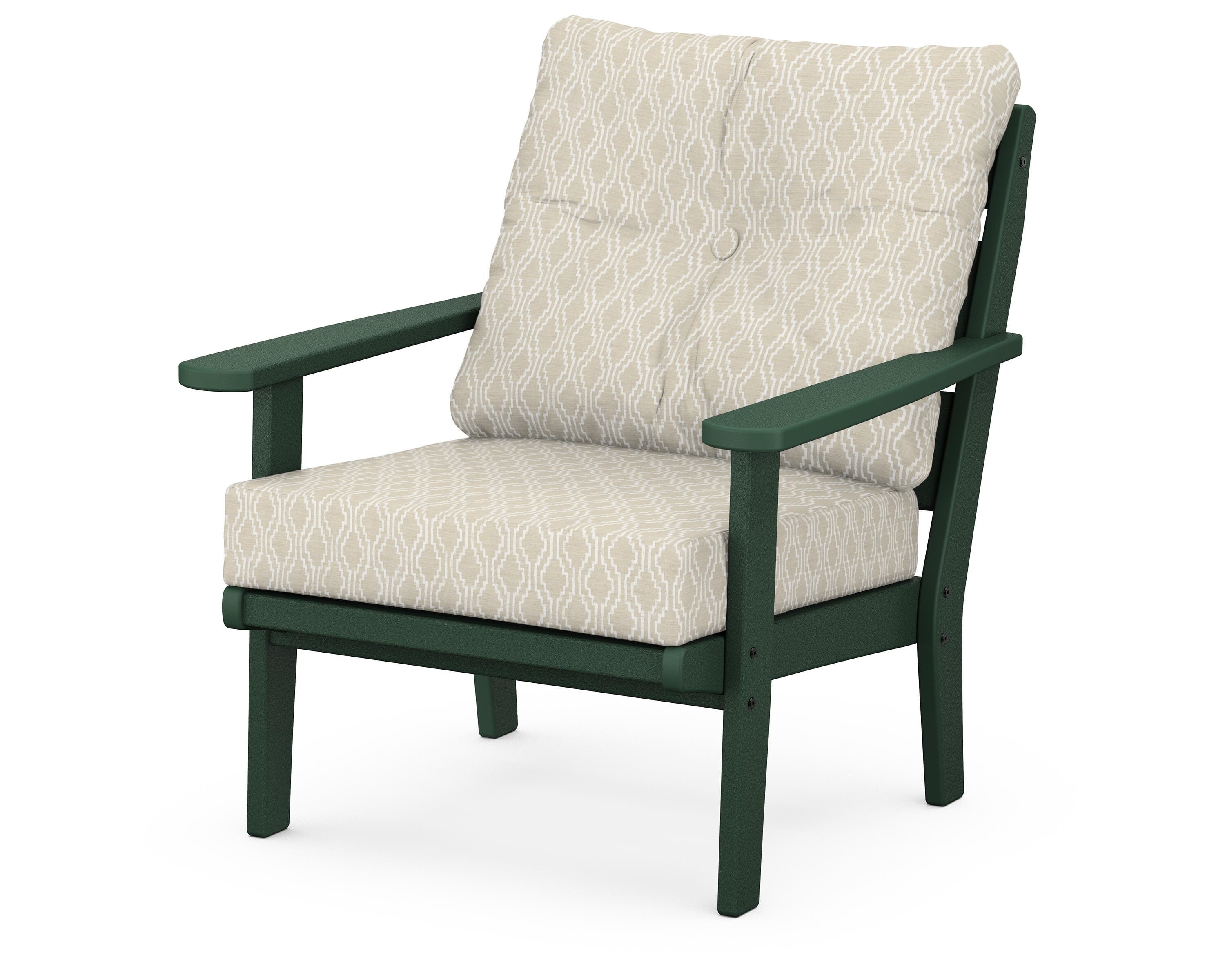 POLYWOOD® Lakeside Deep Seating Chair in Green / Solve Linen