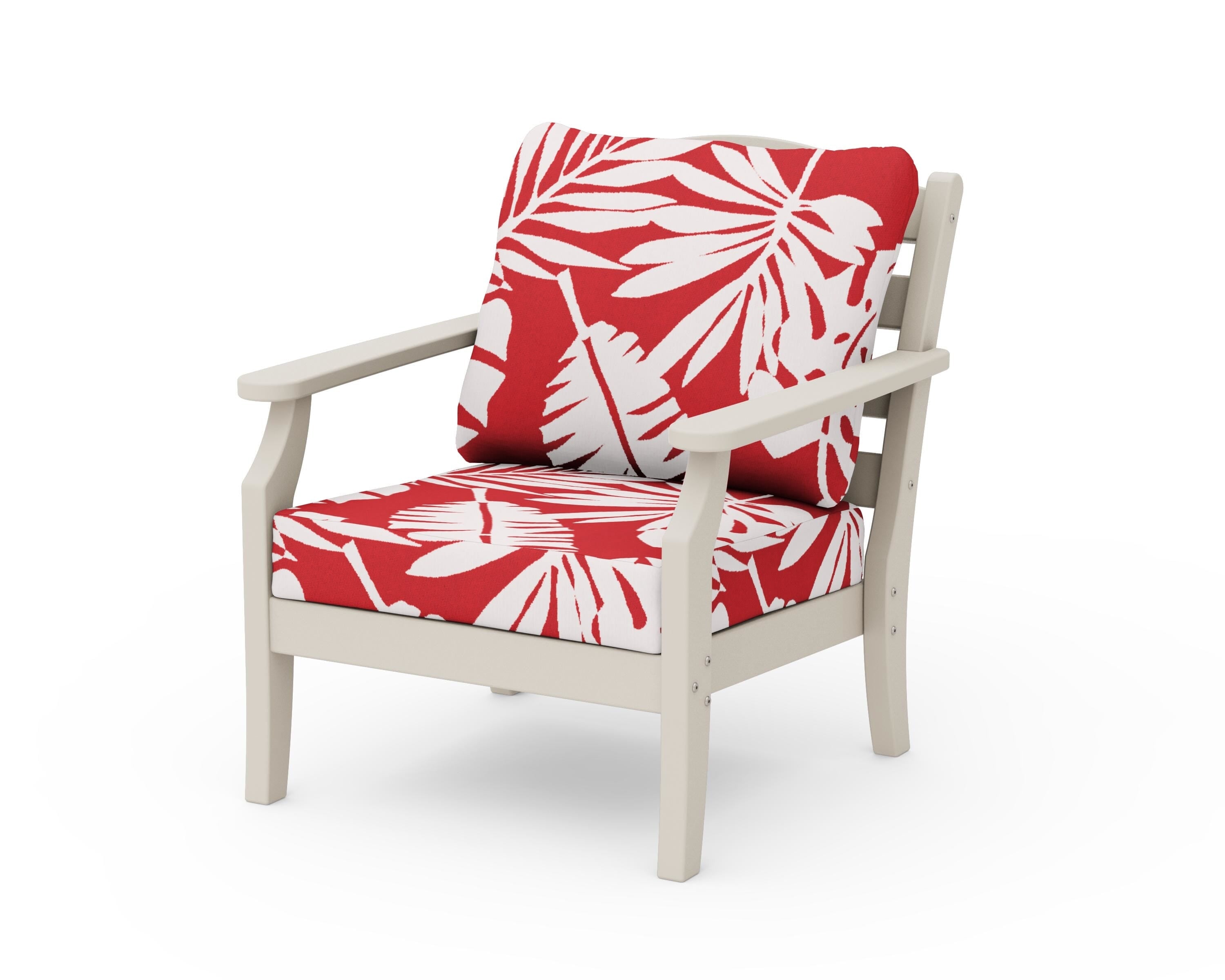 Draper James™ by  POLYWOOD® Savannah Deep Seating Chair in Sand / Leaf Crimson