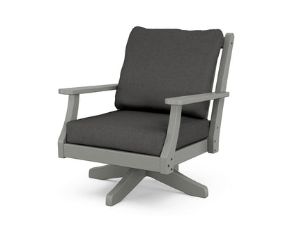 Country Living Wovendale Deep Seating Swivel Chair in Slate Grey / Spectrum Carbon