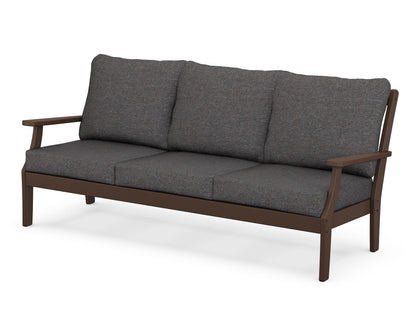 POLYWOOD® Braxton Deep Seating Sofa in Mahogany / Ash Charcoal