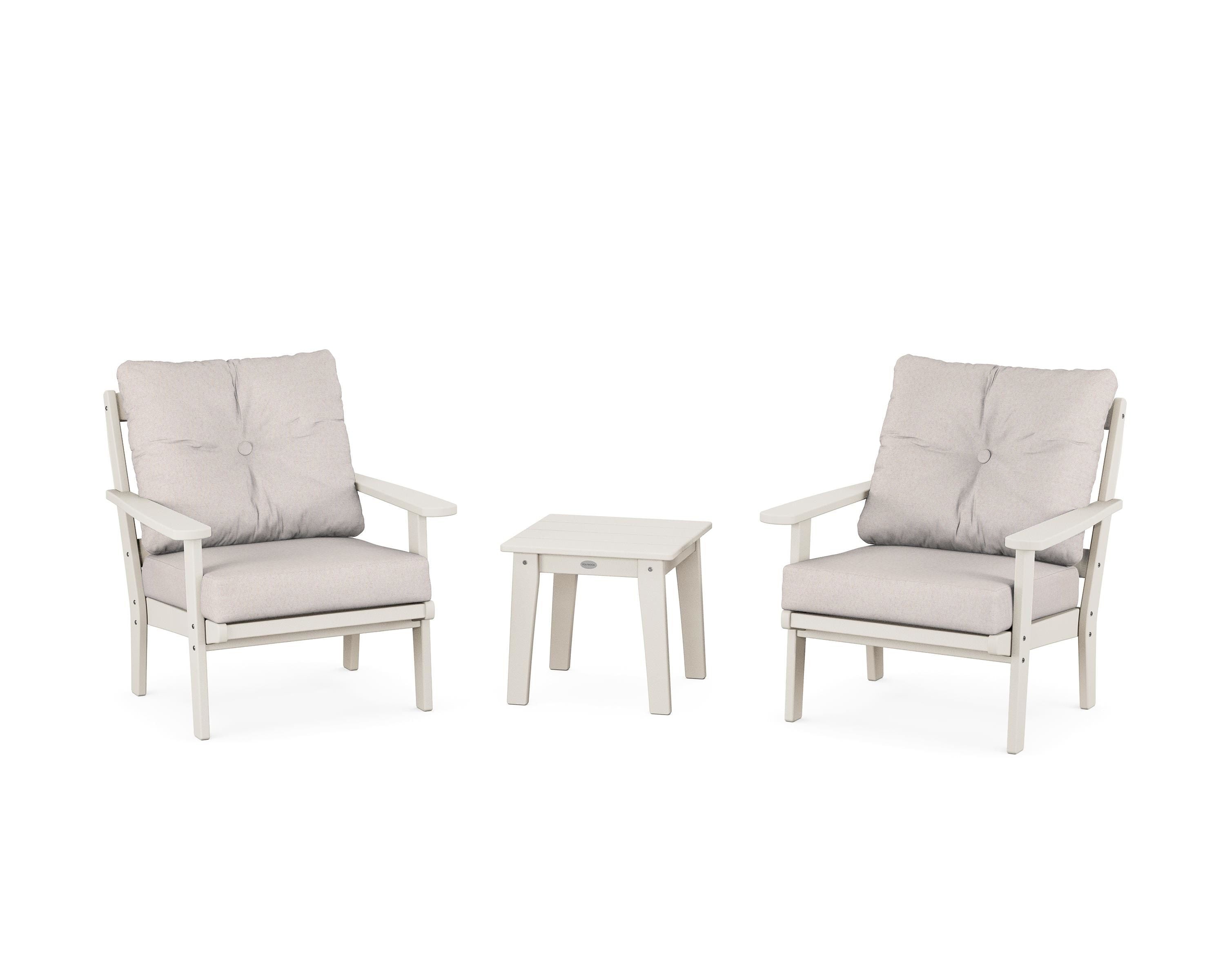 POLYWOOD® Mission 3-Piece Deep Seating Set in Sand / Dune Burlap