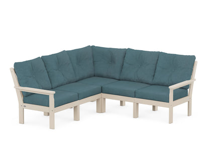 POLYWOOD® Vineyard 5-Piece Sectional in Sand / Ocean Teal