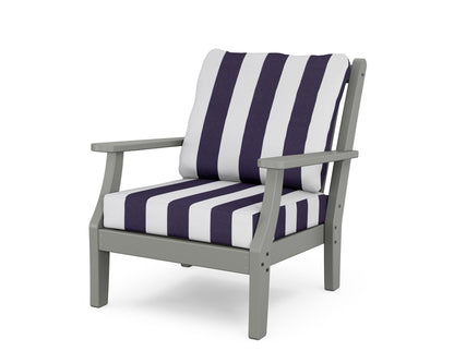 Country Living Wovendale Deep Seating Chair in Slate Grey / Cabana Stripe Navy
