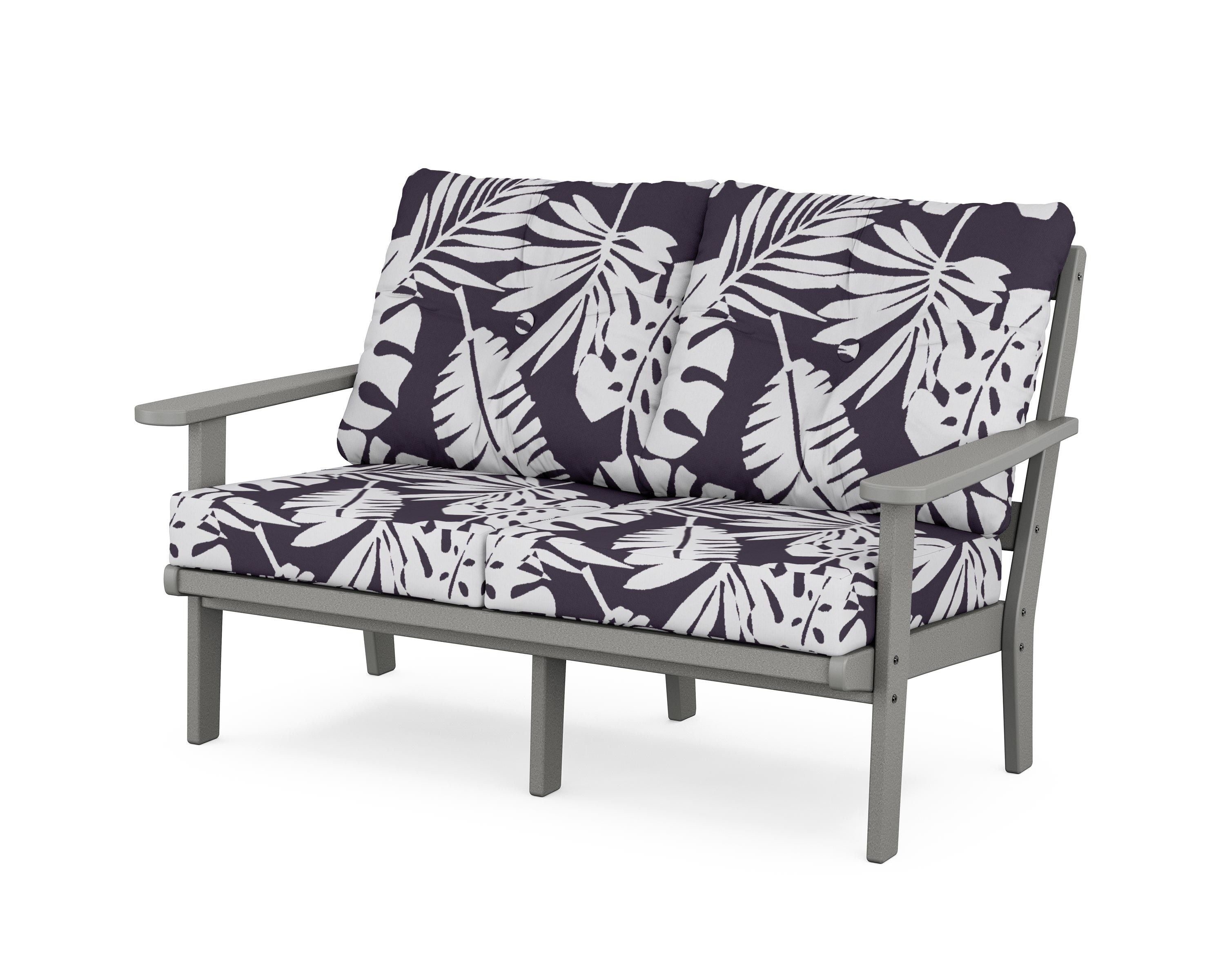 POLYWOOD® Mission Deep Seating Loveseat in Slate Grey / Leaf Navy