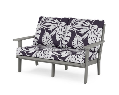 POLYWOOD® Mission Deep Seating Loveseat in Slate Grey / Leaf Navy