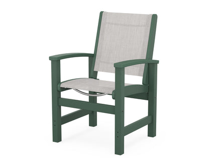 POLYWOOD® Coastal Dining Chair in Green / Parchment Sling