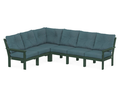 POLYWOOD® Vineyard 6-Piece Sectional in Green / Ocean Teal