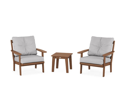 POLYWOOD® Prairie 3-Piece Deep Seating Set in Teak / Granite