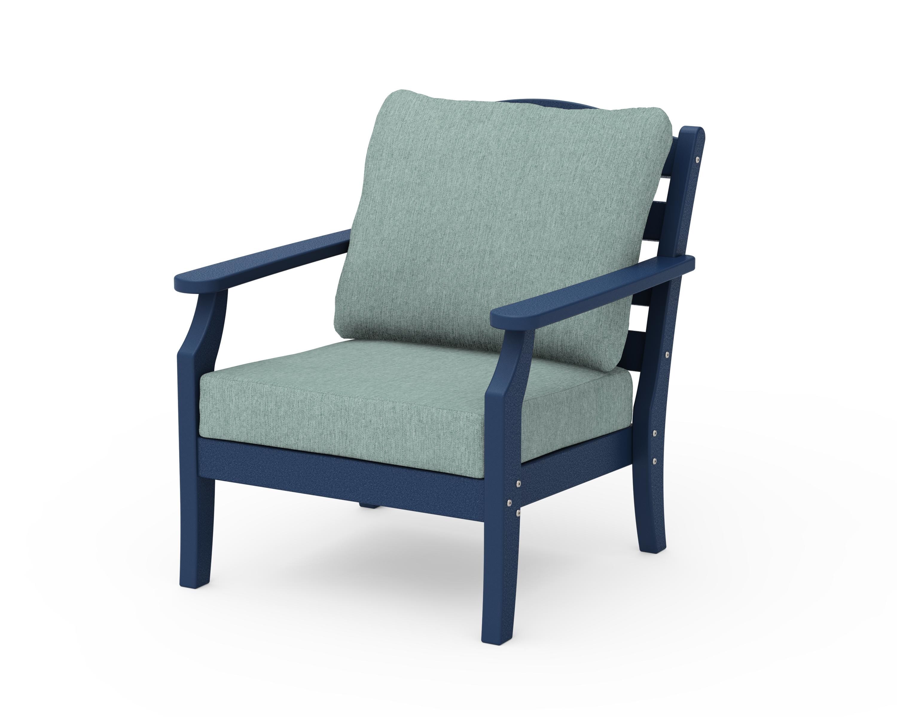 Draper James™ by  POLYWOOD® Savannah Deep Seating Chair in Navy / Glacier Spa