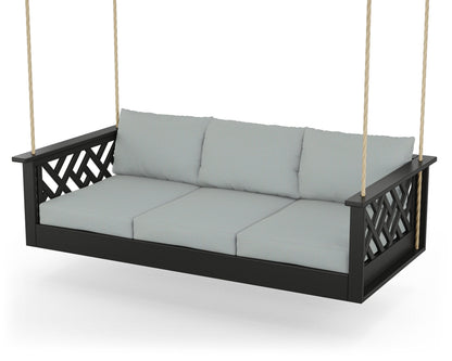 POLYWOOD® Chippendale Daybed Swing in Black / Spa