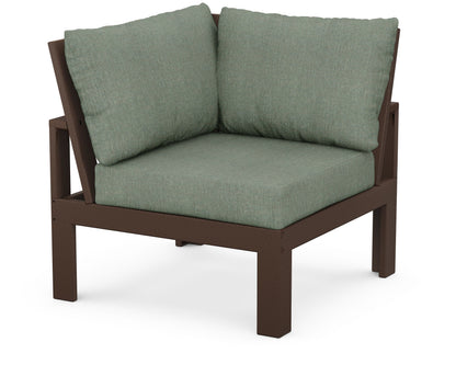 Unbranded Modular Corner Chair in Mahogany / Cast Sage