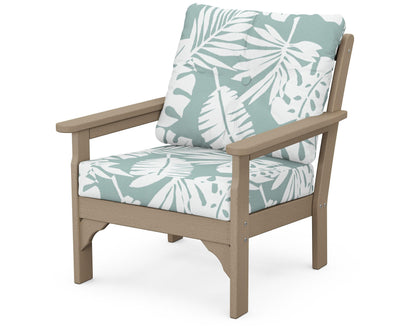 POLYWOOD® Vineyard Deep Seating Chair in Vintage Sahara / Leaf Glacier Spa