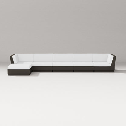 PW Designer Series Elevate 6-Piece Chaise Sectional in Vintage Coffee / Natural