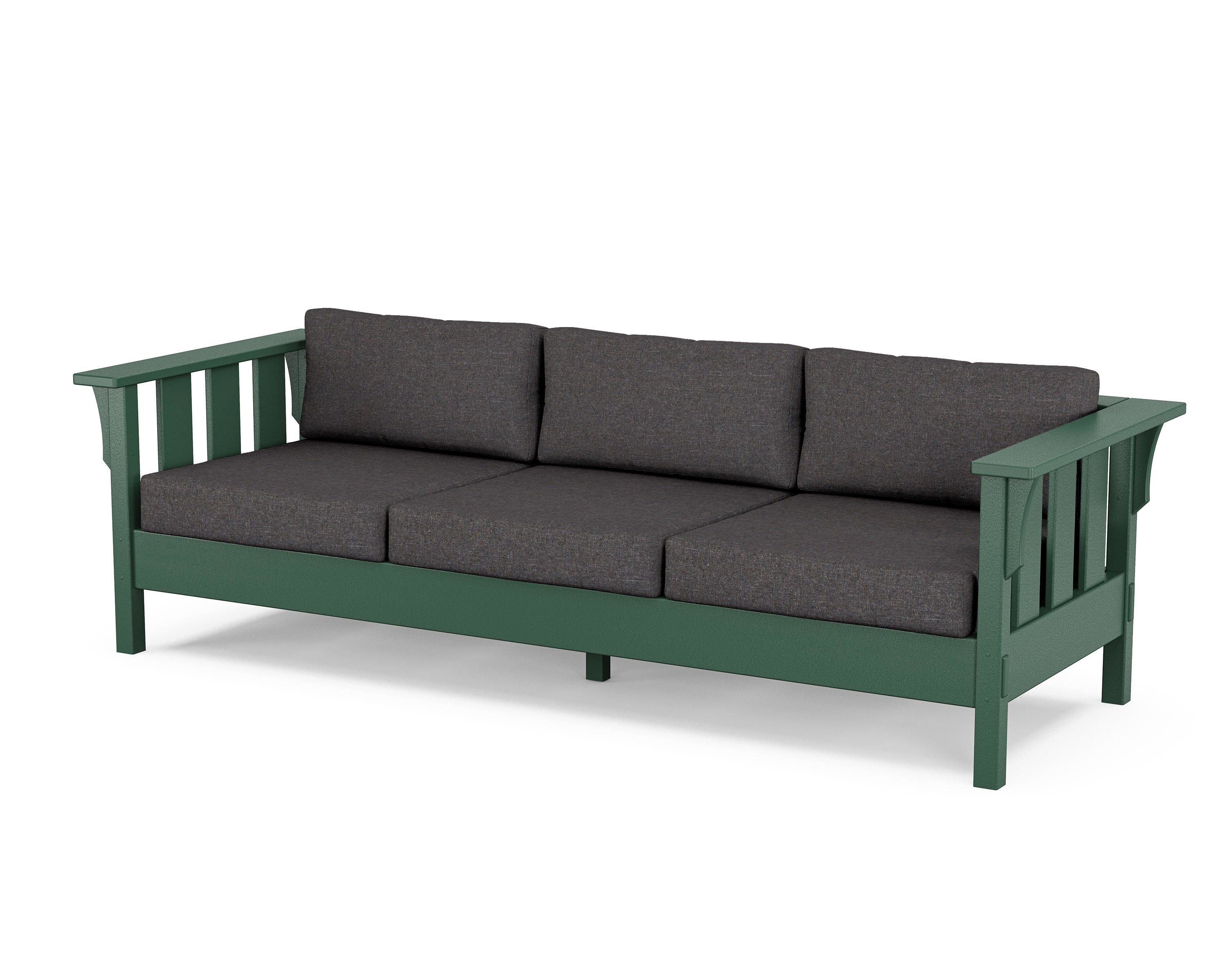 Martha Stewart by POLYWOOD® Acadia Deep Seating Sofa in Green / Ash Charcoal