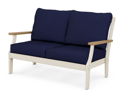 POLYWOOD® Braxton Deep Seating Loveseat in Sand / Natural / Navy
