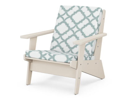 POLYWOOD® Riviera Modern Lounge Chair in Sand / Trellis Glacier Spa