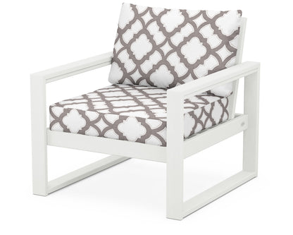 POLYWOOD® EDGE Club Chair in Vintage White / Trellis Grey Mist