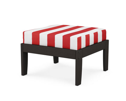 Unbranded Modular Ottoman - Classic in Vintage Coffee / Cabana Stripe Crimson