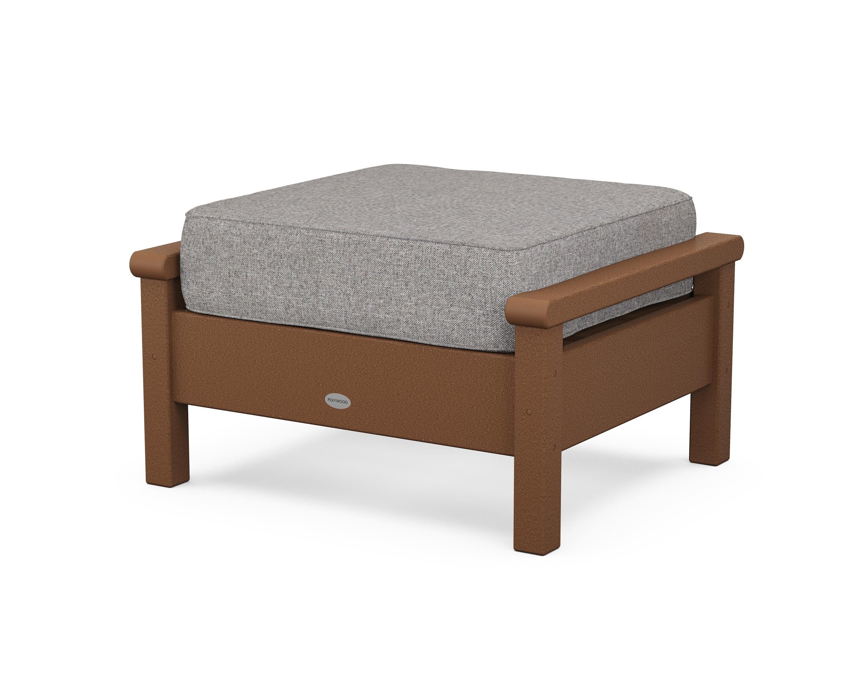 POLYWOOD® Harbour Deep Seating Ottoman in Teak / Grey Mist