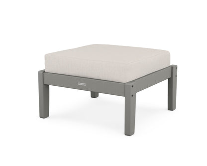 Martha Stewart by POLYWOOD® Chinoiserie Deep Seating Ottoman in Slate Grey / Cast Ash