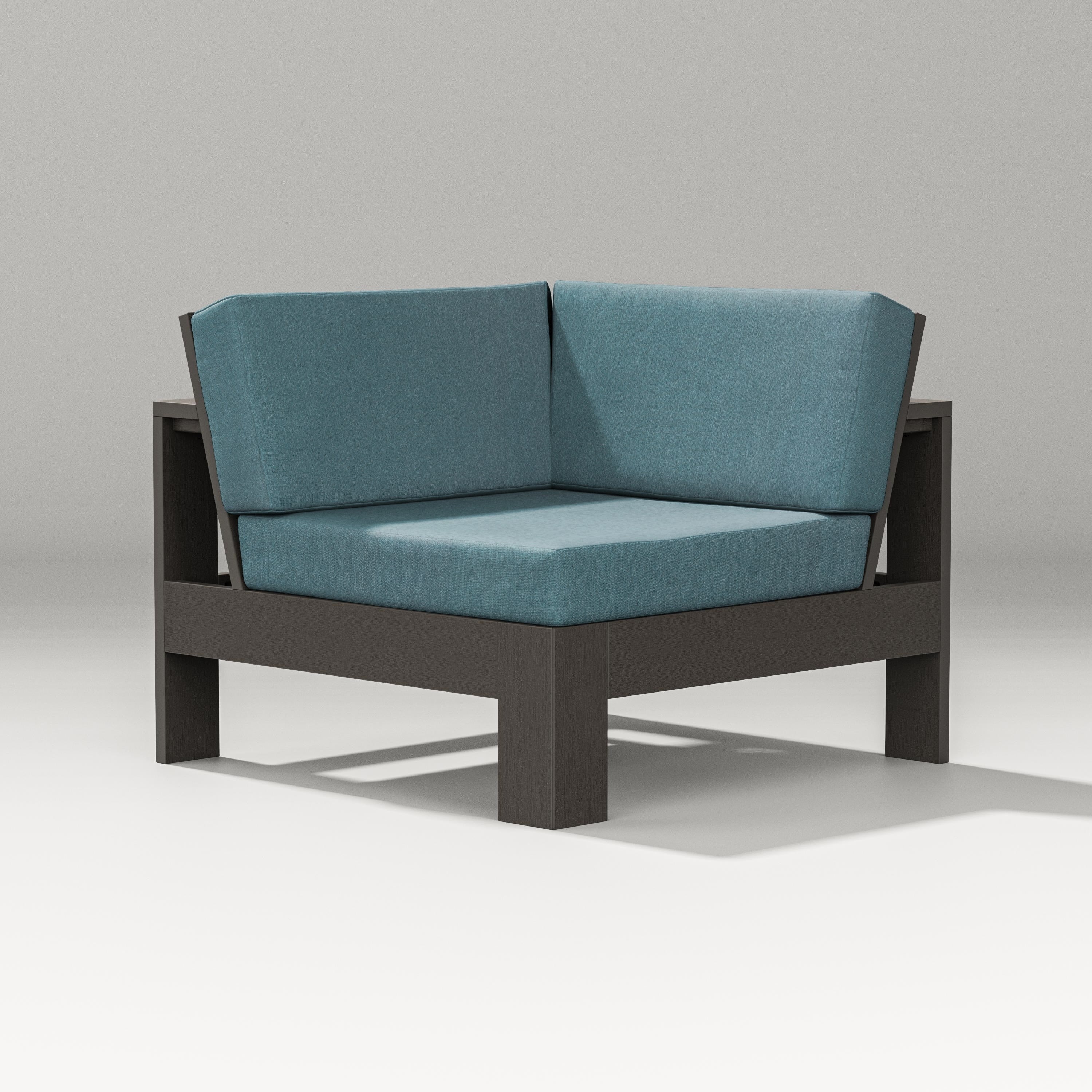 PW Designer Series Latitude Modular Corner Chair in Vintage Coffee / Ocean Teal