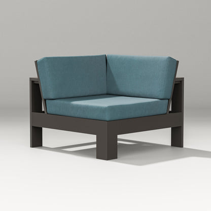 PW Designer Series Latitude Modular Corner Chair in Vintage Coffee / Ocean Teal
