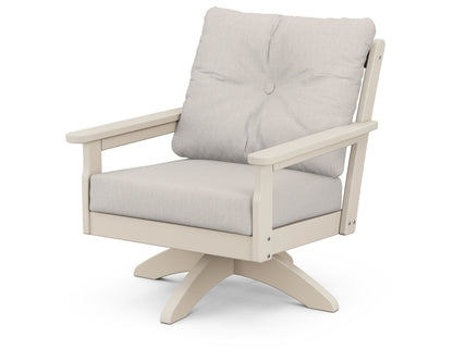 POLYWOOD® Vineyard Deep Seating Swivel Chair in Sand / Cast Ash