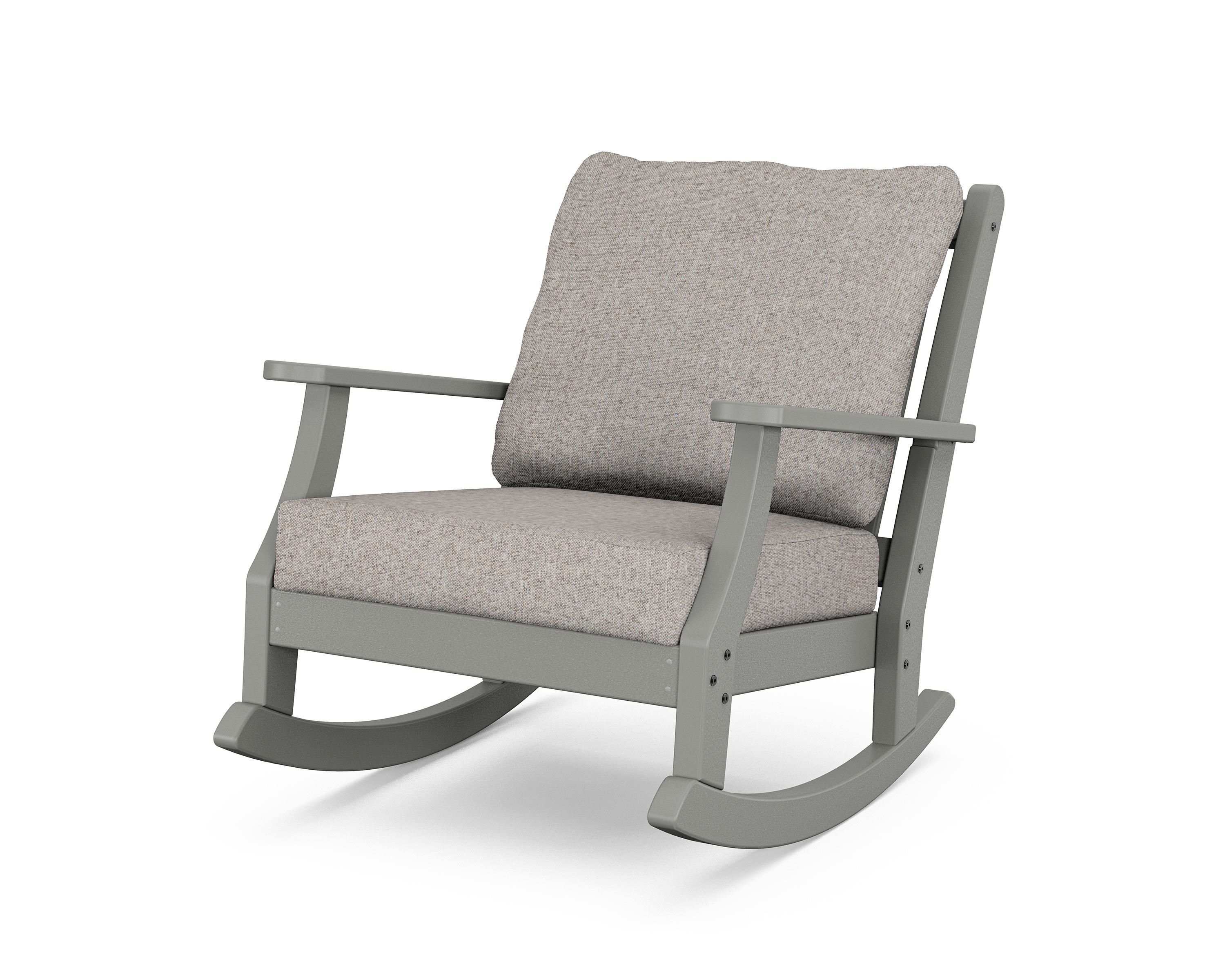 Country Living Wovendale Deep Seating Rocking Chair in Slate Grey / Weathered Tweed