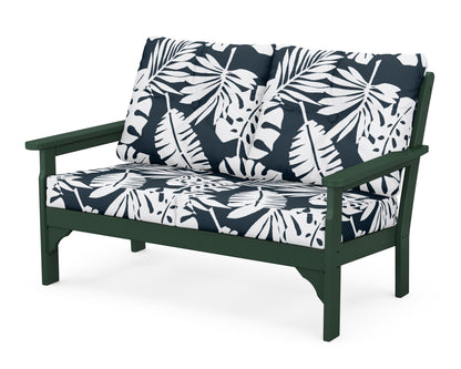 POLYWOOD® Vineyard Deep Seating Loveseat in Green / Leaf Marine Indigo