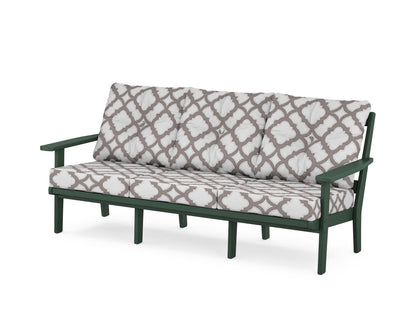 POLYWOOD® Oxford Deep Seating Sofa in Green / Trellis Grey Mist