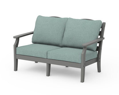 Draper James™ by  POLYWOOD® Savannah Deep Seating Loveseat in Slate Grey / Glacier Spa