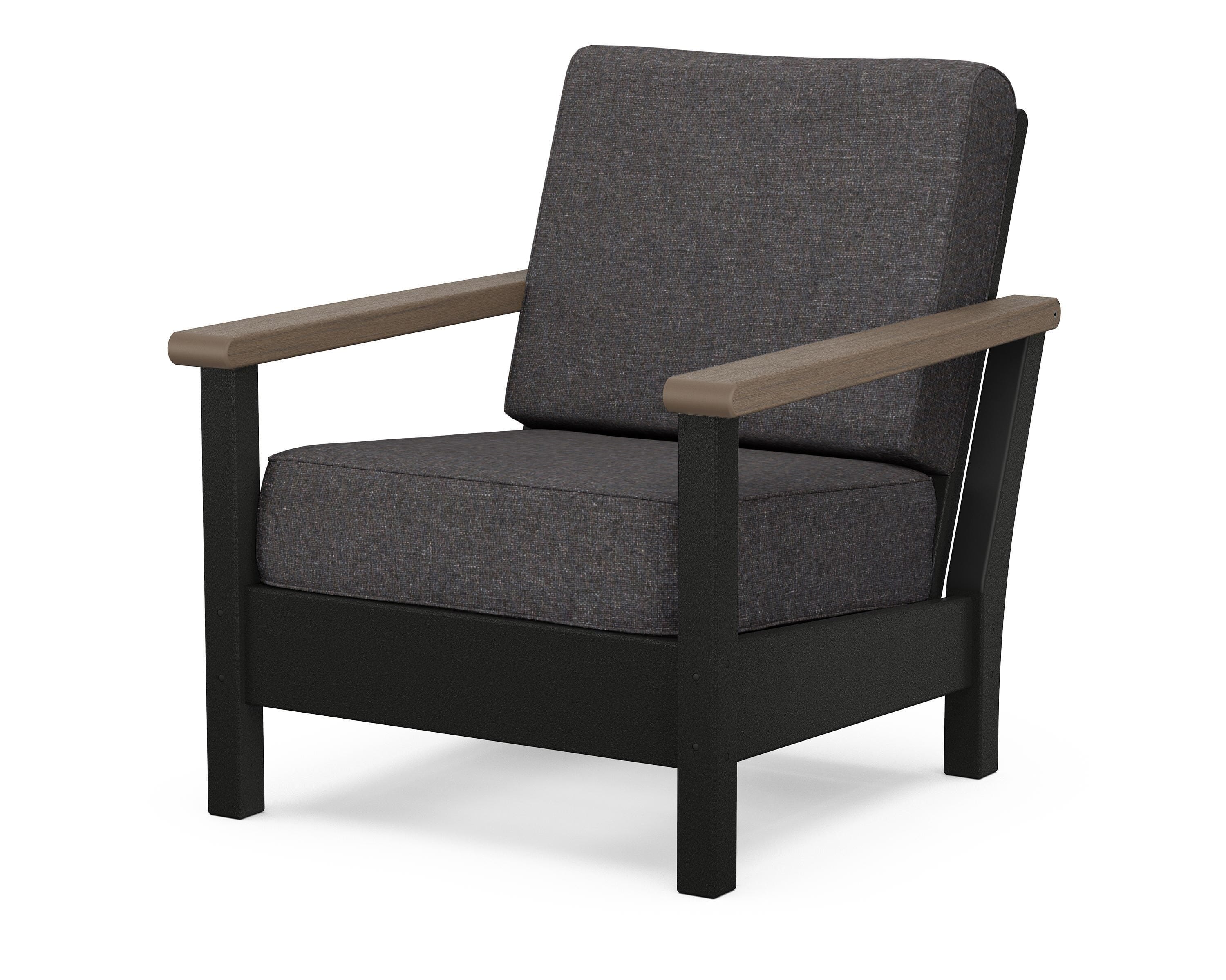 POLYWOOD® Harbour Deep Seating Chair in Black / Kona / Ash Charcoal