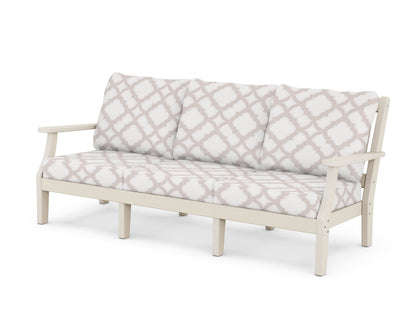 Martha Stewart by POLYWOOD® Chinoiserie Deep Seating Sofa in Sand / Trellis Dune Burlap