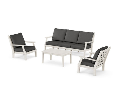 Country Living Wovendale 4-Piece Deep Seating Set with Sofa in Sand / Spectrum Carbon