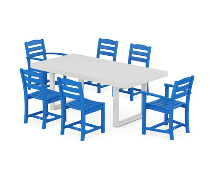 POLYWOOD® La Casa Café 7-Piece Dining Set in Pacific Blue / White