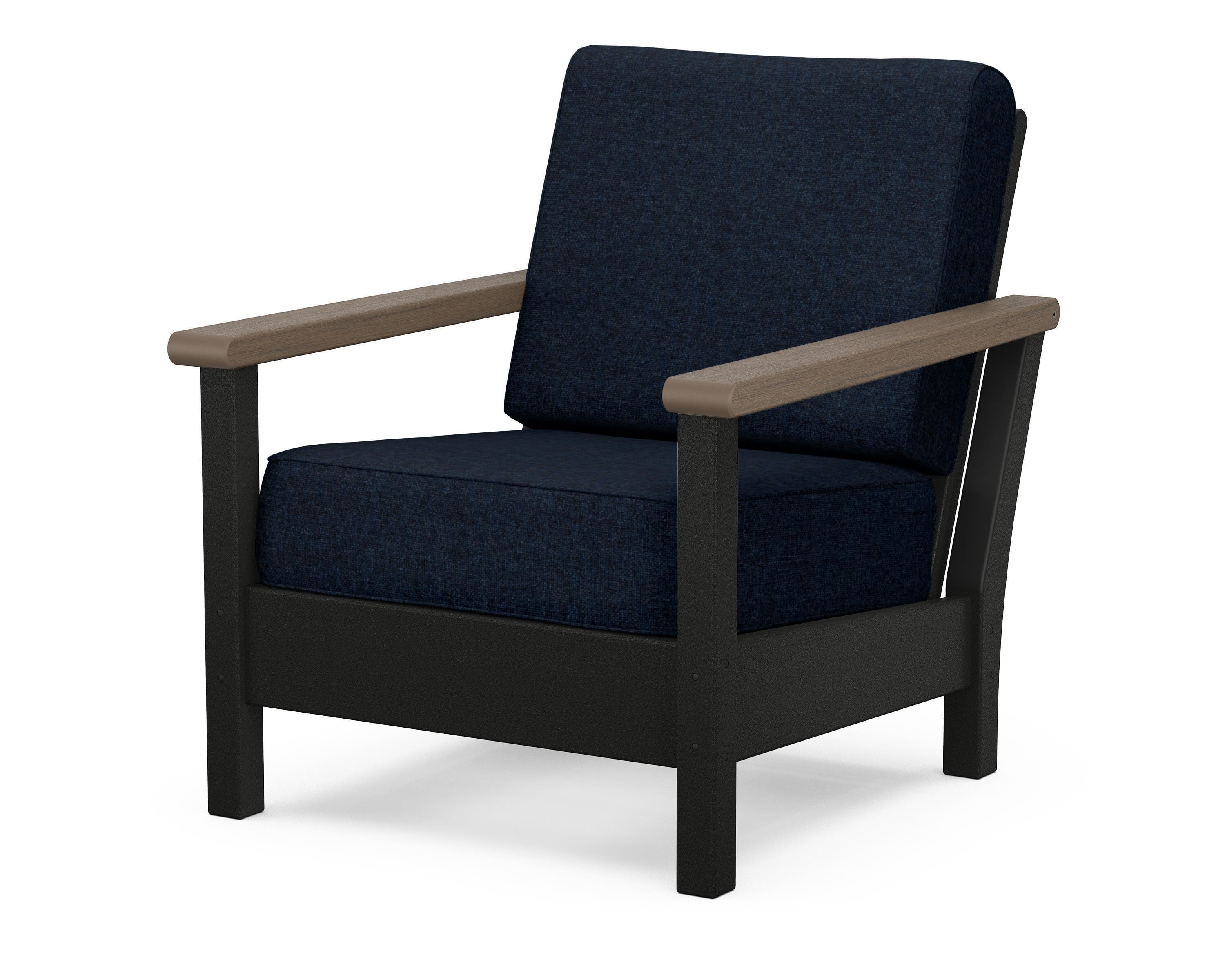 POLYWOOD® Harbour Deep Seating Chair in Black / Kona / Marine Indigo