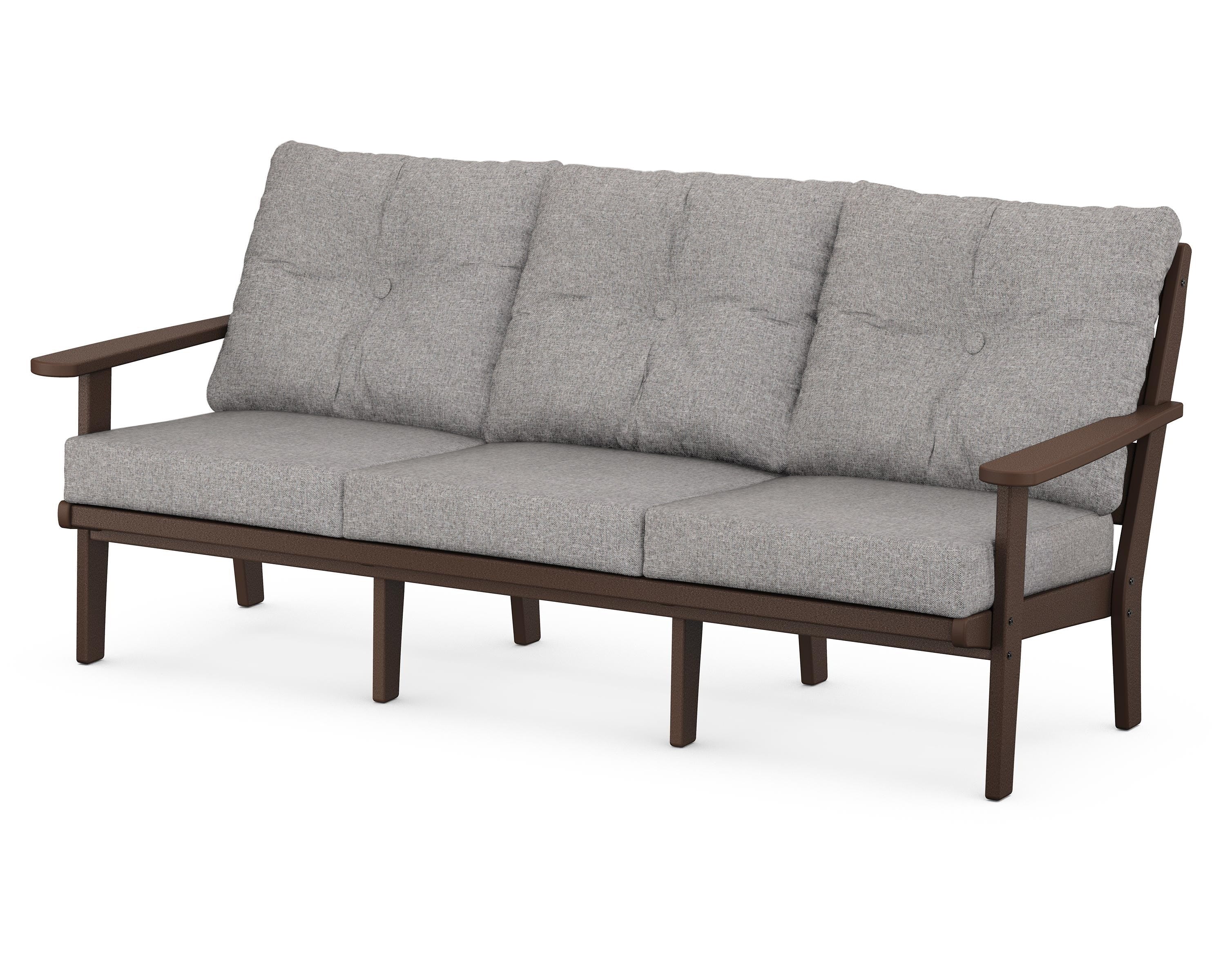 POLYWOOD® Lakeside Deep Seating Sofa in Mahogany / Grey Mist
