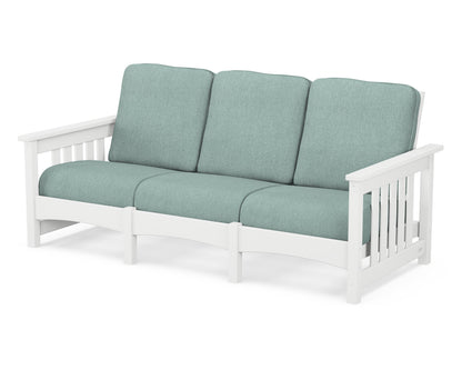 POLYWOOD® Club Mission Sofa in White / Glacier Spa