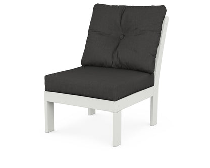 POLYWOOD® Vineyard Modular Armless Chair in Vintage White / Spectrum Carbon