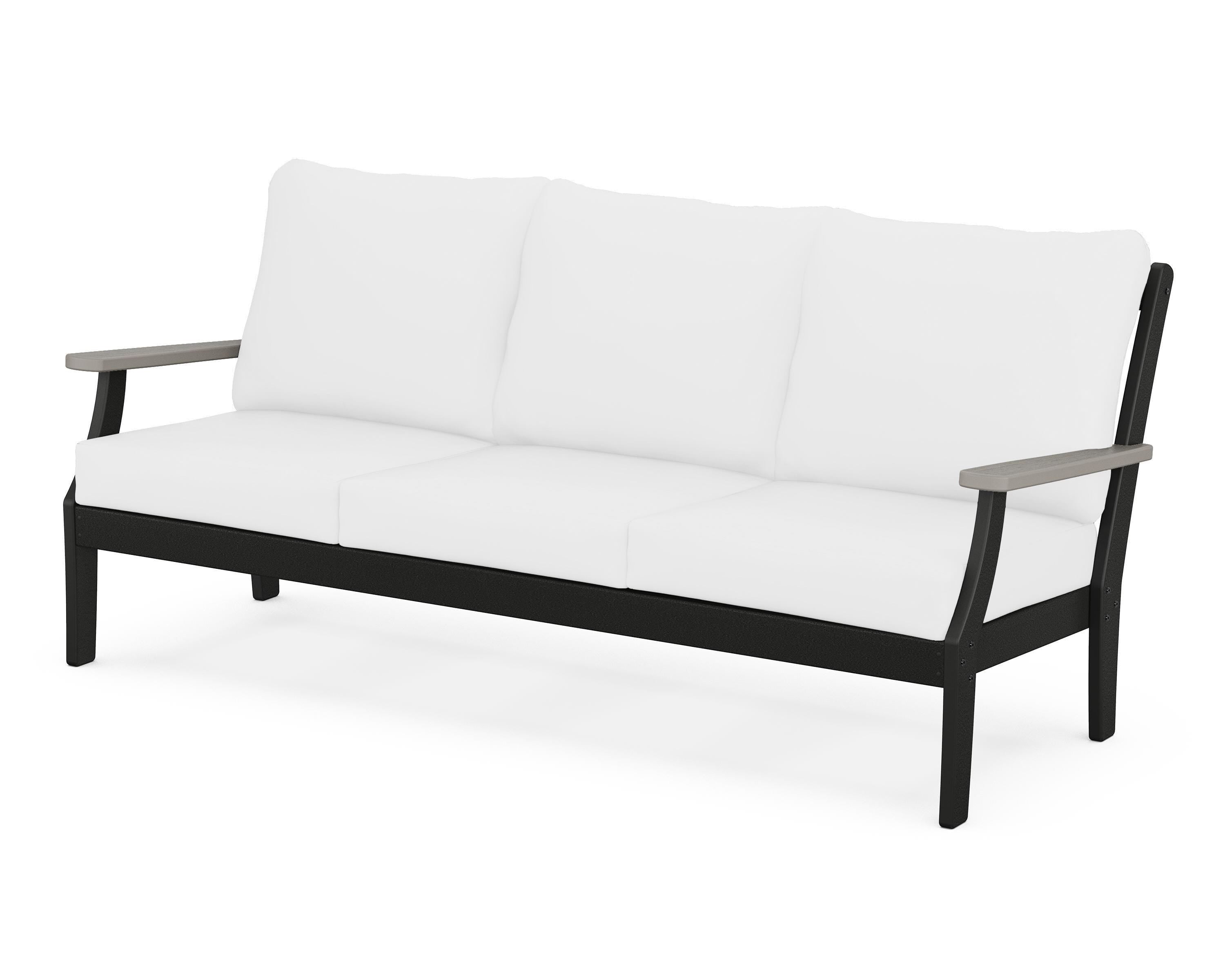 POLYWOOD® Braxton Deep Seating Sofa in Black / Driftwood / Natural