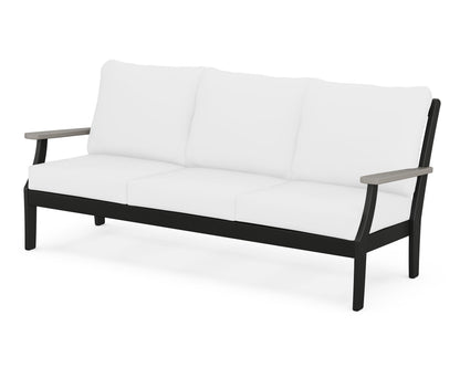 POLYWOOD® Braxton Deep Seating Sofa in Black / Driftwood / Natural
