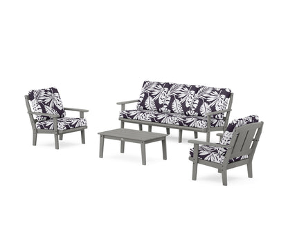 POLYWOOD® Mission 4-Piece Deep Seating Set with Sofa in Slate Grey / Leaf Navy
