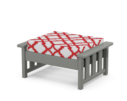 Martha Stewart by POLYWOOD® Acadia Deep Seating Ottoman in Slate Grey / Trellis Crimson