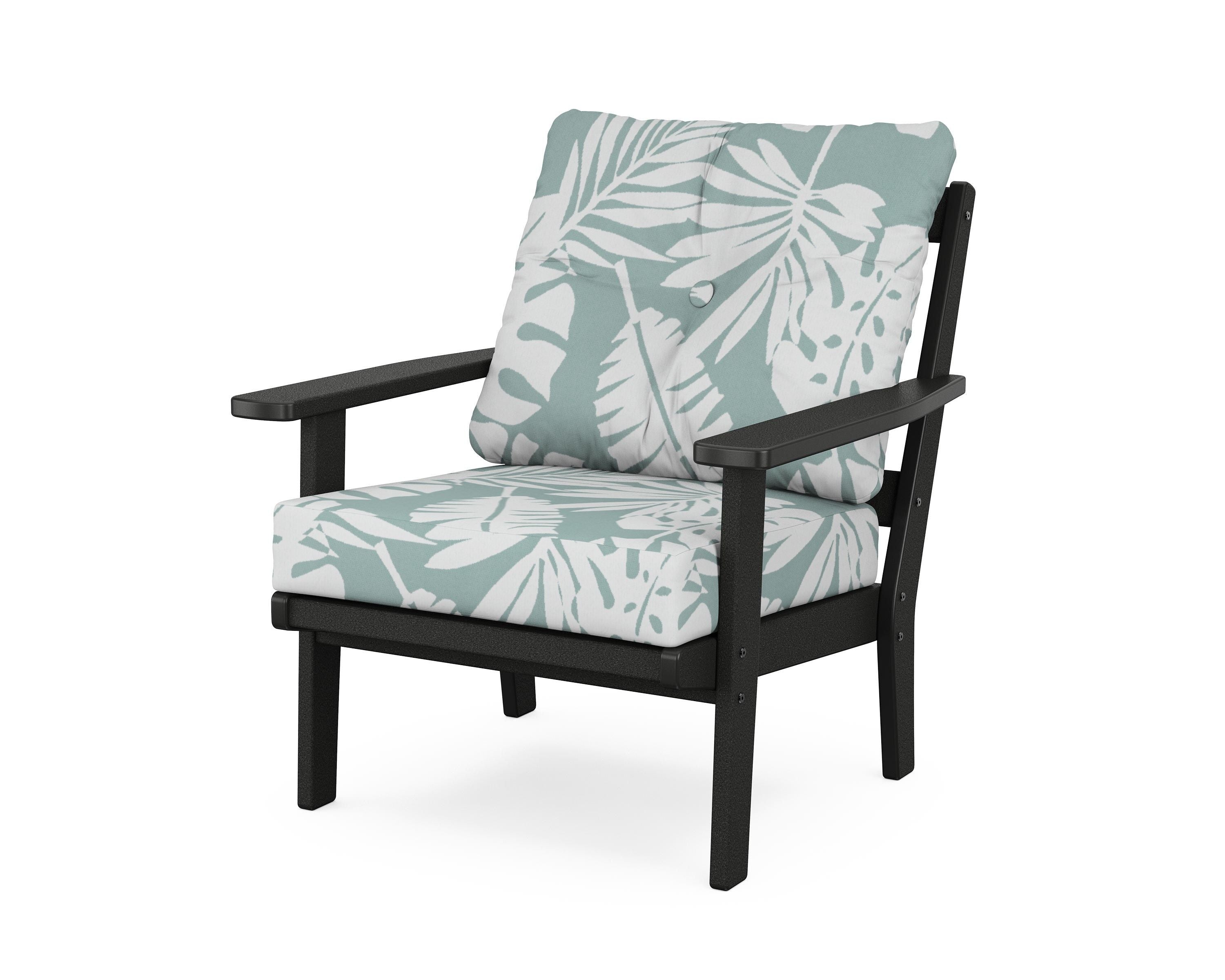 POLYWOOD® Prairie Deep Seating Chair in Black / Leaf Glacier Spa