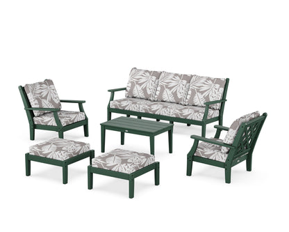 Country Living Wovendale 6-Piece Lounge Sofa Set in Green / Leaf Grey Mist